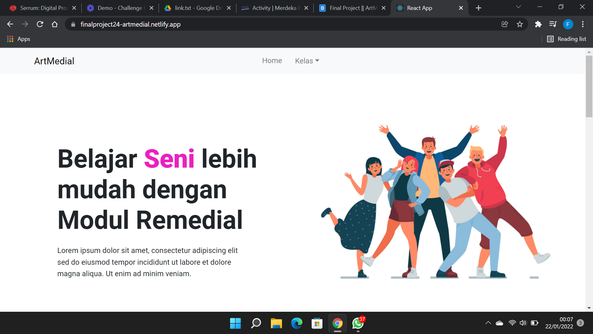 Artmedial (Aplikasi Digitalisasi modul yang dibuat untuk Serrum)